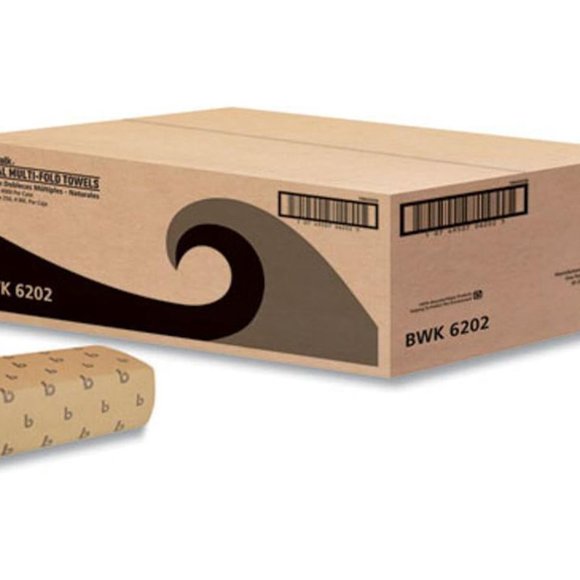 Boardwalk Multifold Paper Towels, Natural, 9 x 9 9/20, 250/Pack, 16 Packs/Carton - Picture 3 of 3